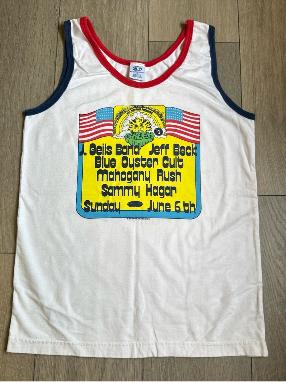 Day on the Green Size M Tank Top Original 1978 Jeff Beck Sammy Hagar Bill Graham